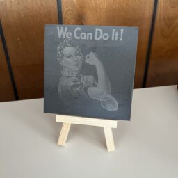 Rosie the Riveter - Laser Engraved Slate Coaster - Wholesale Set of 4