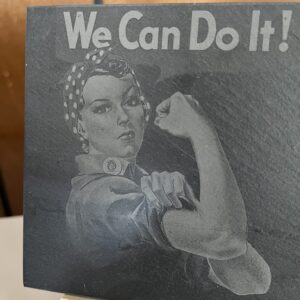 Rosie the Riveter - Laser Engraved Slate Coaster - Wholesale Set of 4 - Image 2