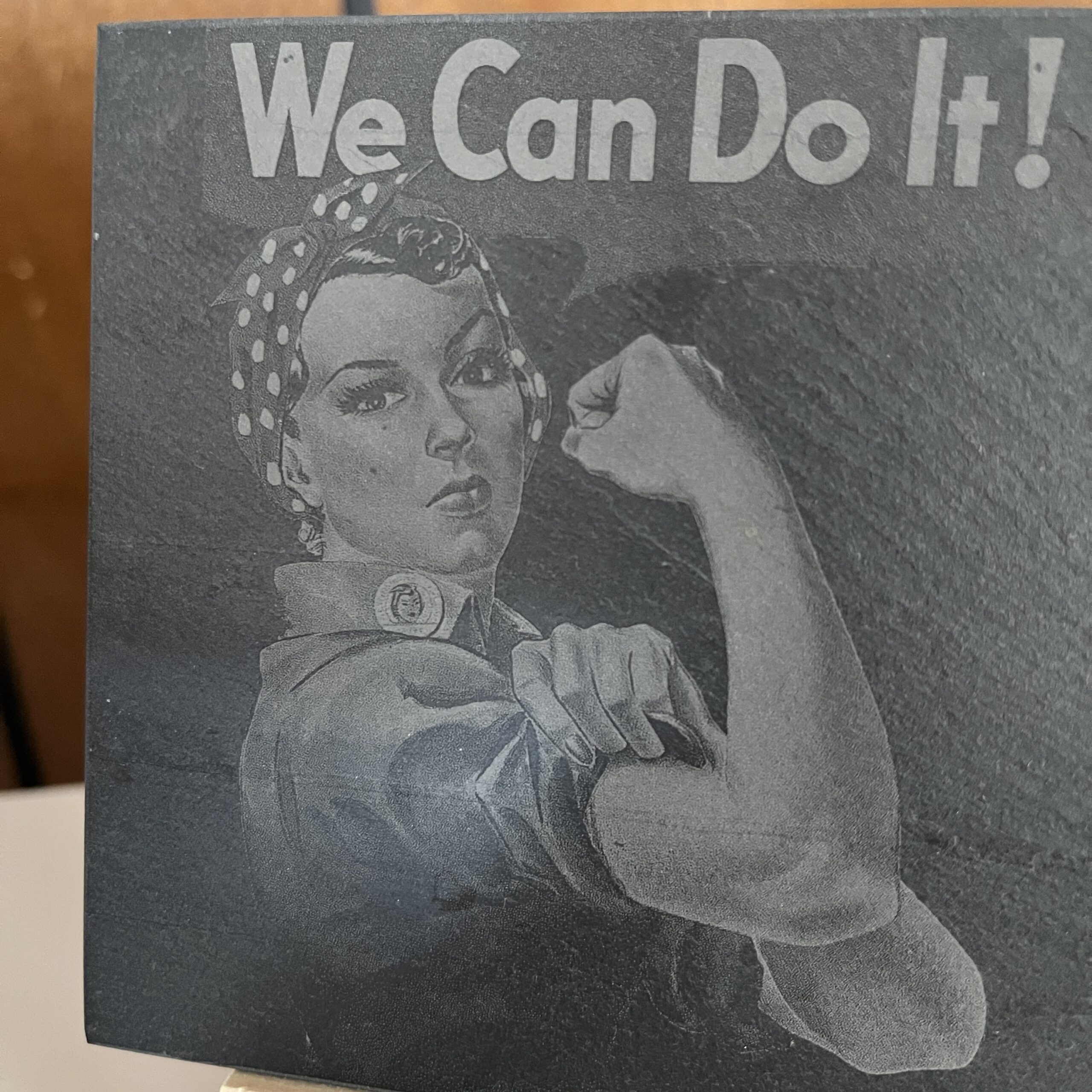 Rosie the Riveter - Laser Engraved Slate Coaster - Wholesale Set of 4 - Image 2