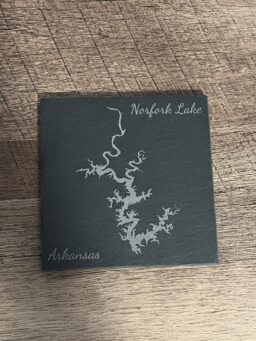 Arkansas Lake Laser Engraved Slate Coasters - Wholesale Set of 4 - Multiple Choice
