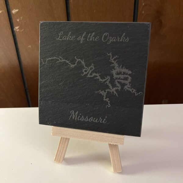 Lake of the Ozarks, Missouri - Laser Engraved Slate Coasters Set of 4 - Image 1