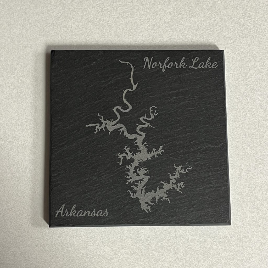 Norfork Lake, Arkansas Laser Engraved Slate Coasters Set of 4