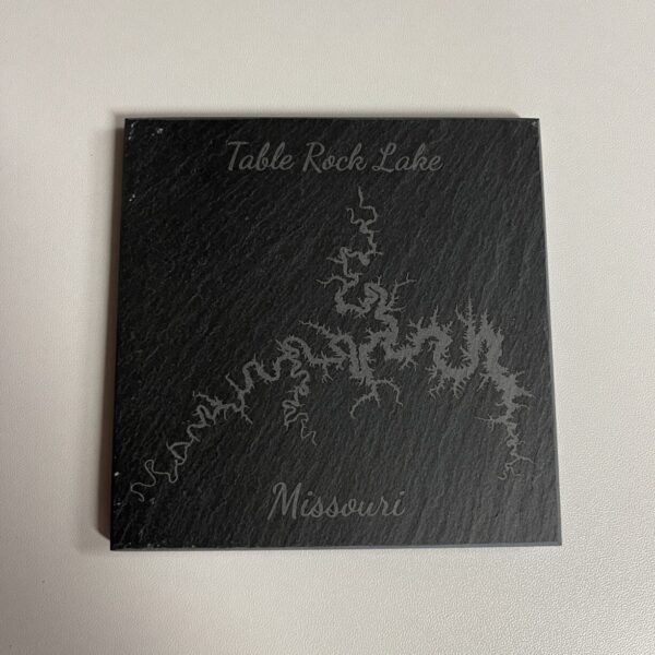 Table Rock Lake, Missouri - Laser Engraved Slate Coasters Set of 4 - Image 1