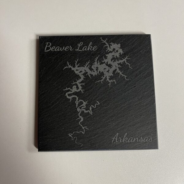 Beaver Lake, Arkansas Laser Engraved Slate Coasters Set of 4 - Image 1