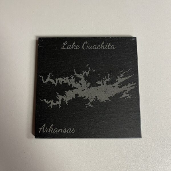 Lake Ouchita, Arkansas Laser Engraved Slate Coasters Set of 4 - Image 1