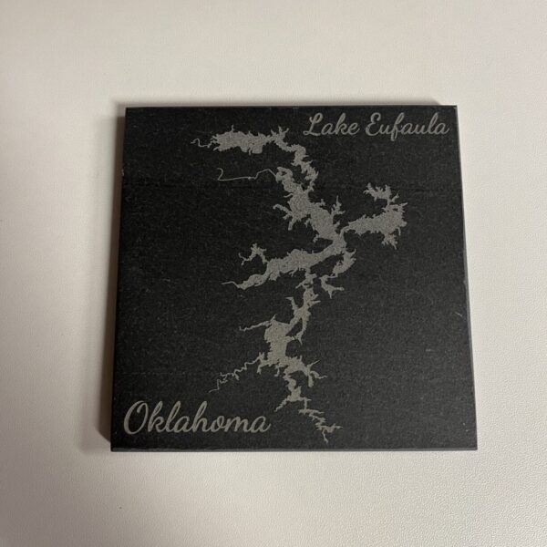 Lake Eufaula, Oklahoma Laser Engraved Slate Coasters Set of 4 - Image 1
