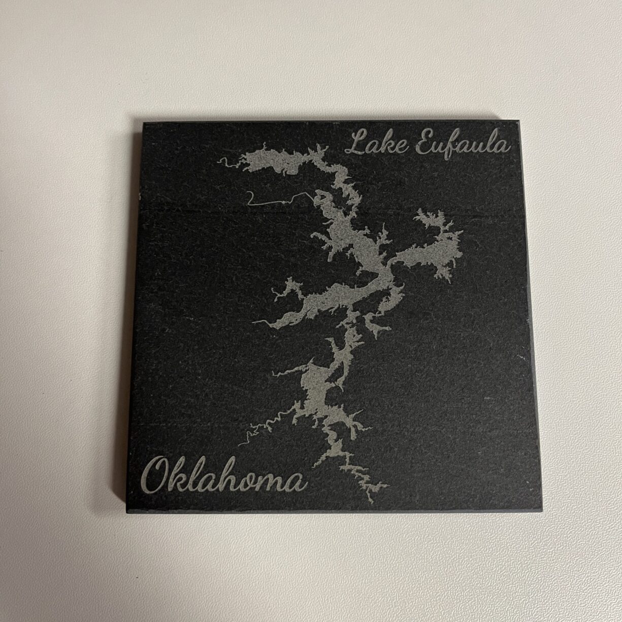 Lake Eufaula, Oklahoma Laser Engraved Slate Coasters Set of 4 - Image 1