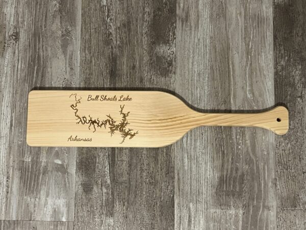 Bull Shoals Lake, Arkansas – Laser Engraved Pine Wood Paddle - Image 1